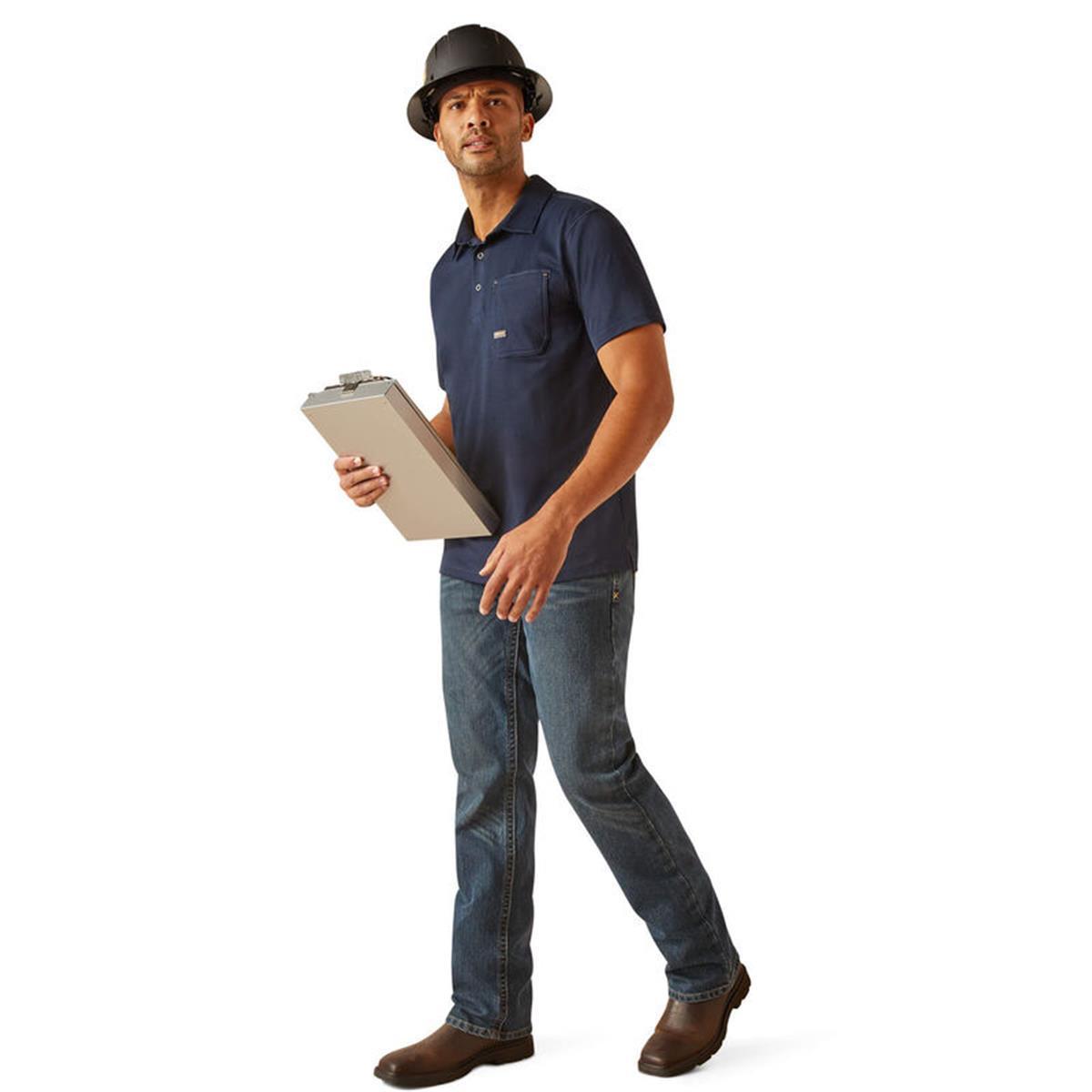 ARIAT MNS REBAR FOREMAN SS POLO NAVY - Image 3