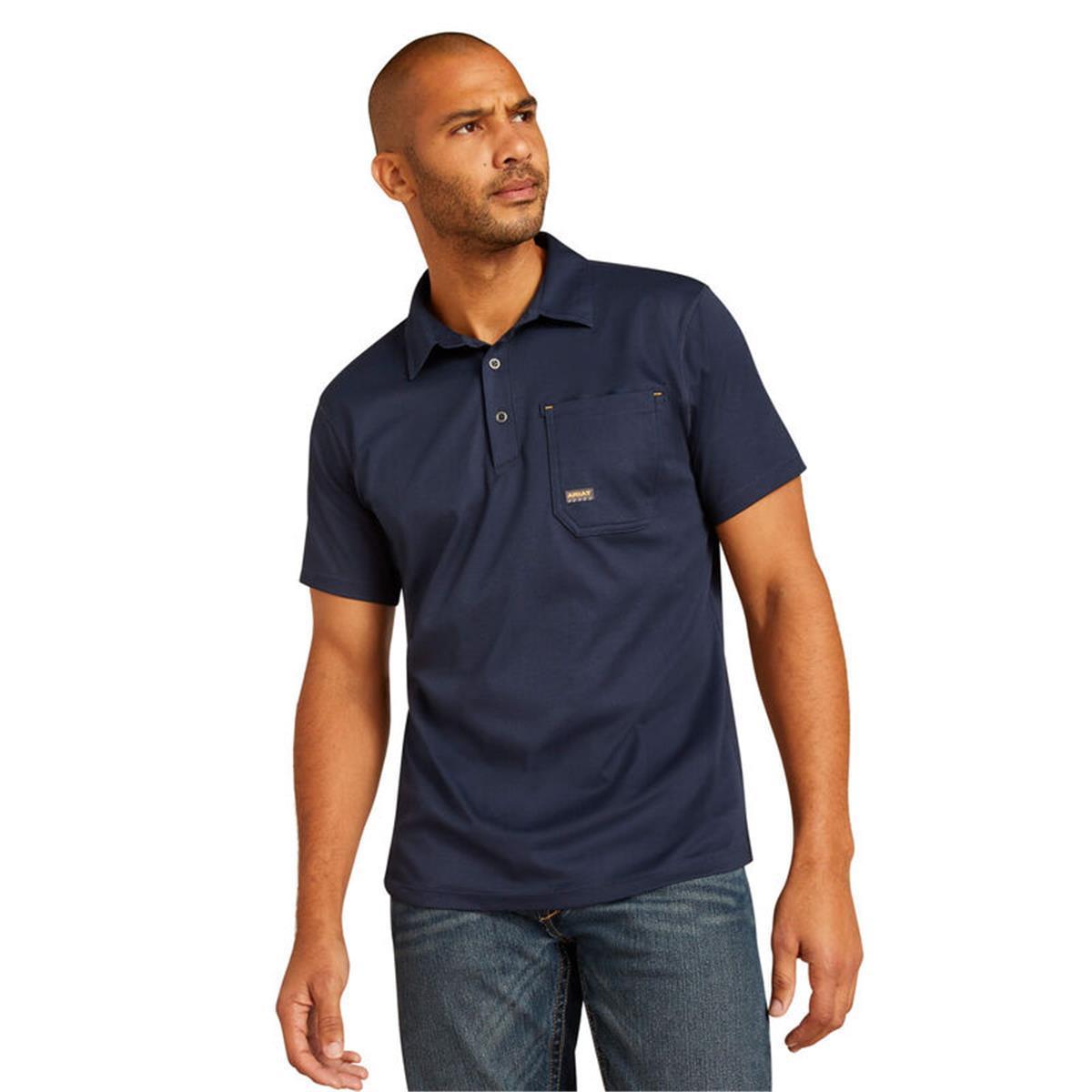 ARIAT MNS REBAR FOREMAN SS POLO NAVY - Image 5